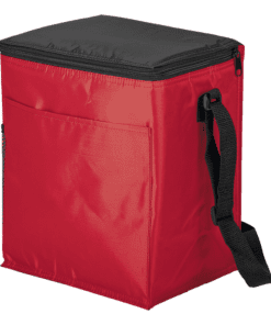 12 Can Cooler with 2 Exterior Pockets 70D PEVA Lining | Red | STD