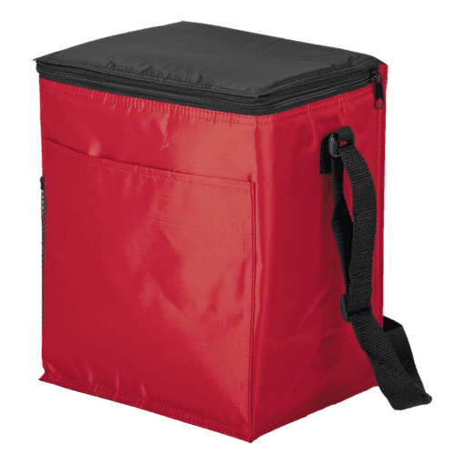 12 Can Cooler with 2 Exterior Pockets 70D PEVA Lining | Red | STD