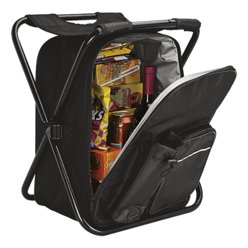 Picnic Chair Backpack Cooler 420D 600D PEVA Lining | Black | STD