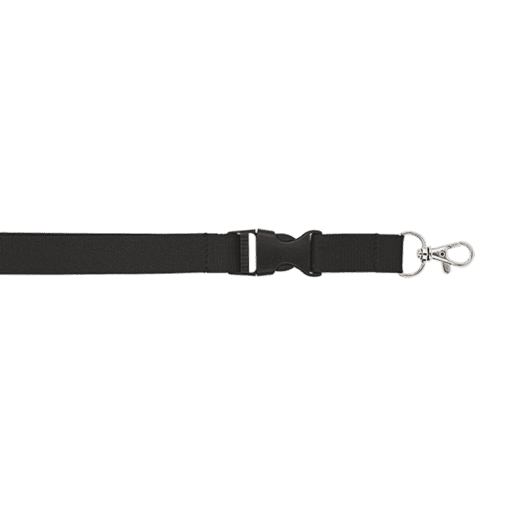 Woven Lanyard with Plastic Buckle | Black | STD