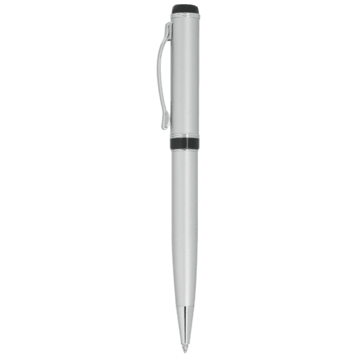 Mid-Ring Brass Ballpoint Pen | Matte Silver | STD
