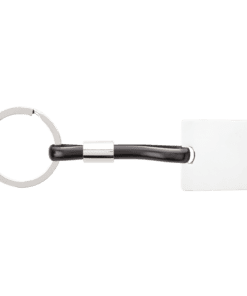 Shiny Nickel Keychain with Translucent Strap