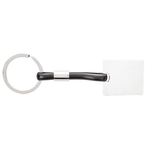 Shiny Nickel Keychain with Translucent Strap