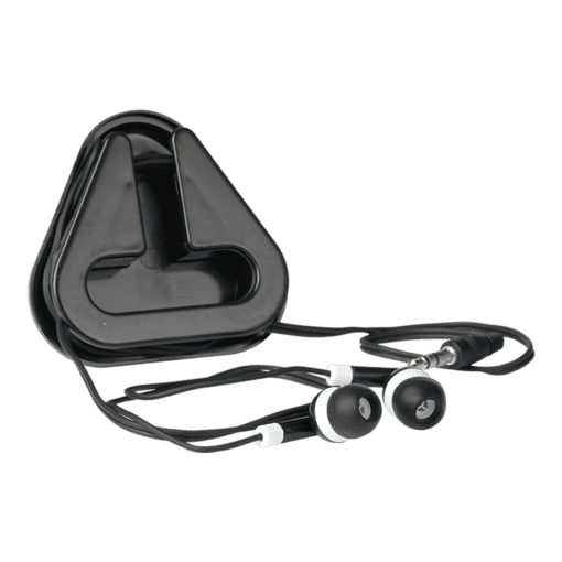 Earphones in Triangular Protective Case | Black | STD