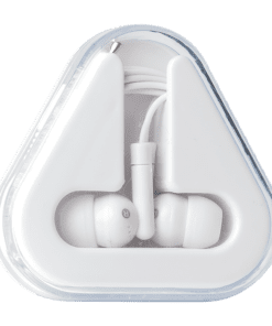Earphones in Triangular Protective Case | White | STD