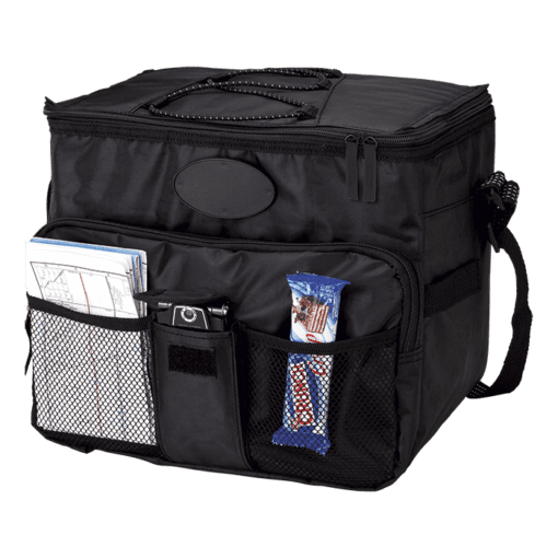 18 Can Cooler with 2 Front Mesh Pockets | Black | STD