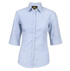 Ladies 3/4 Sleeve Duke Shirt - Light Blue