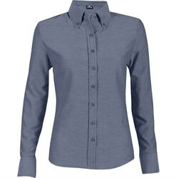 Ladies Long Sleeve Oxford Shirt - Navy