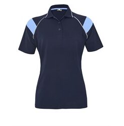 Ladies Score Golf Shirt - Navy Light Blue
