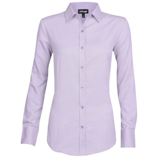 Ladies Long Sleeve Nottingham Shirt - Purple