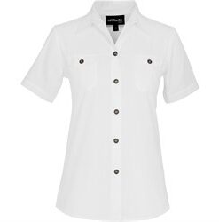 Ladies Short Sleeve Oryx Bush Shirt -White