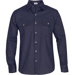 Mens Long Sleeve Oryx Bush Shirt - Navy