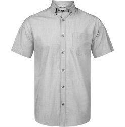 Mens Short Sleeve Viscount Shirt - Grey