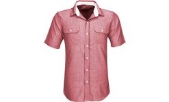 Mens Short Sleeve Windsor Shirt - Red