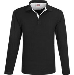 Mens Long Sleeve Solo Golf Shirt -White