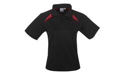 Kids Splice Golf Shirt - Black Red