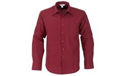 Mens Long Sleeve Manhattan Striped Shirt - Red