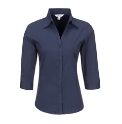 Ladies 3/4 Sleeve Metro Shirt - Navy