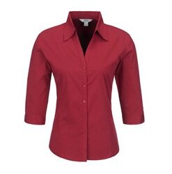 Ladies 3/4 Sleeve Metro Shirt - Red