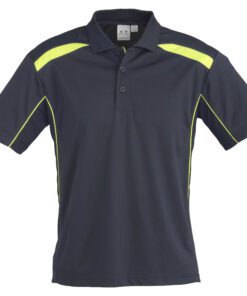 Mens United Golf Shirt - Navy Lime