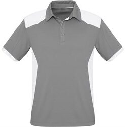 Mens Rival Golf Shirt - Grey With White