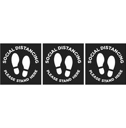 Jupiter Covid-19 Square Laminated Floor Vinyl Feet (Set of 3) - Black