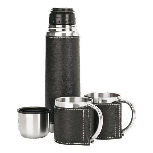BW0014 - 500ml Steel Flask and Mug Set | Black | STD