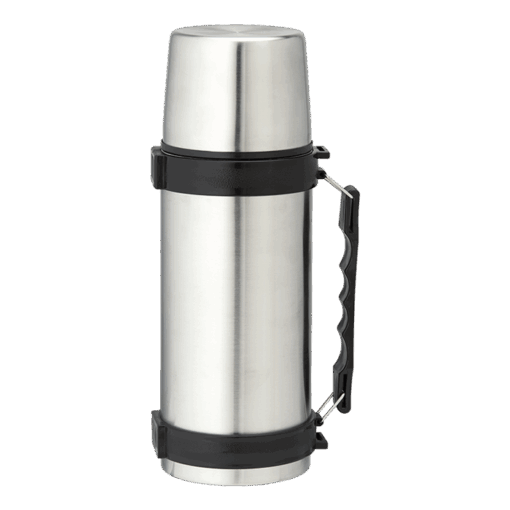 1l Stainless Steel Travel Flask with Carry Handle | Silver | STD