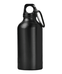 BW7552 - 400ml Aluminium Water Bottle with Carabiner Clip | Black | STD