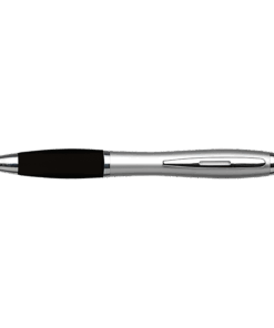 Silver Barrel Curved Design Ballpoint Pen | Black | STD