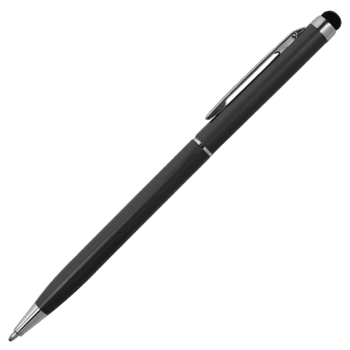 Slim Elegant Ballpoint Pen with Stylus | Black | STD