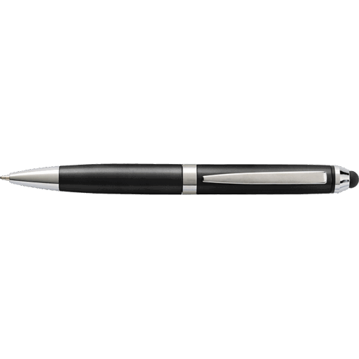 Coloured Barrel Ballpoint Pen with Stylus | Black | STD