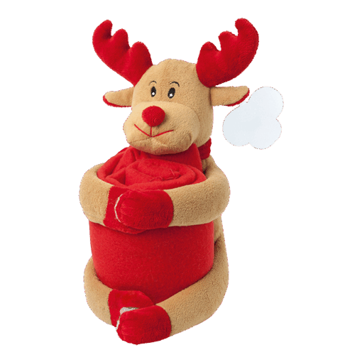 Reindeer Soft Toy with Fleece Blanket | Brown | STD