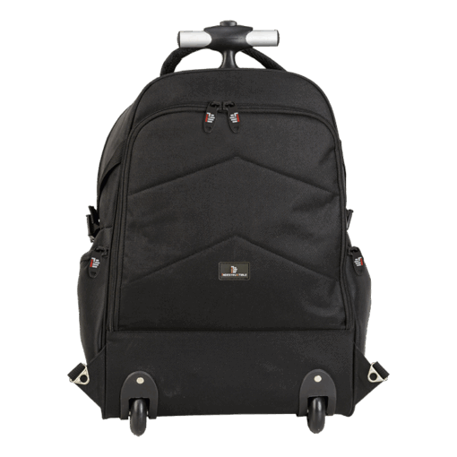 IND127 - Dual Fabric Rolling Laptop Backpack | Black | STD