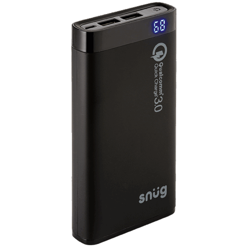 SN0015 - Snug Quick Charge 3.0 Power Bank - 12000 mAh | Black | STD