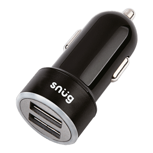 Snug Car Charger With Type C Cable | Black | STD