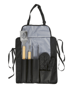 Apron With Bbq Set | Black | STD