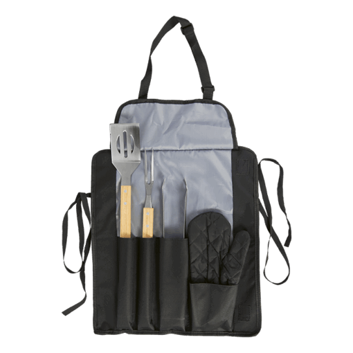 Apron With Bbq Set | Black | STD