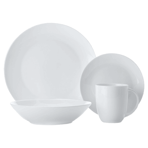 Cashmere Resort Coupe Dinner Set 16 Piece | White | STD