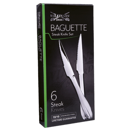 Baguette 6 Piece Steak Knife Set | Silver | STD