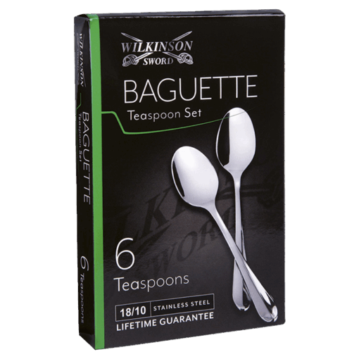 Baguette 6 Piece Teaspoon Set | Silver | STD