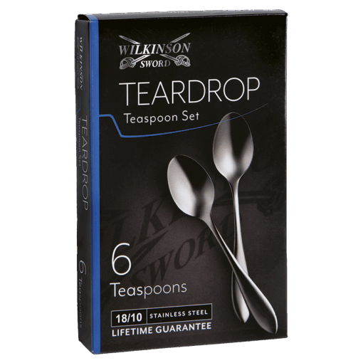 Teardrop 6 Piece Teaspoon Set | Silver | STD