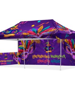 Coated Steel Sublimated Gazebo 6m x 3m - 1 Short Half-Wall Skin - 1 Long Full Wall Skin