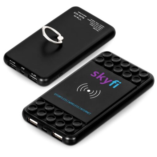 Obsidian Qi Wireless Charger & 4000mAh Power Bank-Black